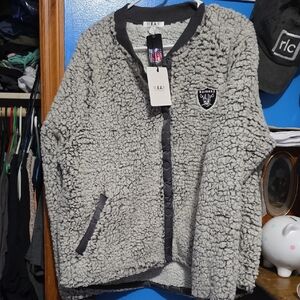 Raiders Wear Gray Sherpa Jacket